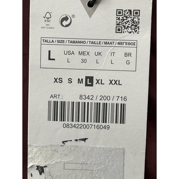 One-Shoulder Asymmetrical Ruched Dress‎ By Zara - Womens Size L - Elegant Maroon - Picture 4 of 9